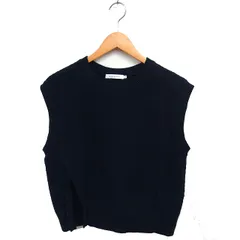 アメリカンホリック AMERICAN HOLIC ニット ベスト スリット クロップド リブ コットン 綿 プルオーバー M 紺 ネイビー /NT13