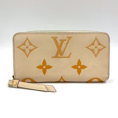 LOUIS VUITTON ジッピー・ウォレット モノグラムジャイアント ジャイアント モノグラムアンプラント レザー ライトイエロー 財布 ゴールド M80402