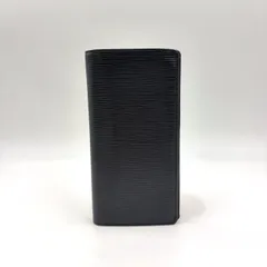 LOUIS VUITTON ポルトカルトクレディ 円 エピ エピ ノワール レザー ブラック 札入れ 二つ折り長財布 シルバー M63212