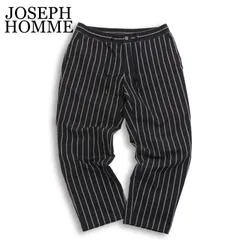 JOSEPH HOMME ジョセフ オム 春夏 ストレッチ シアサッカー★ ストライプ テーパード イージー パンツ Sz.46 メンズ 黒のサムネイル