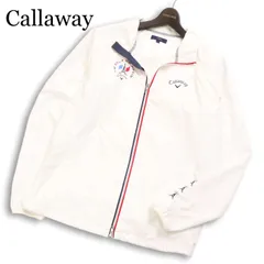 Callaway キャロウェイ ゴルフ 通年 2WAY★ トリコロールジップ ウィンドブレーカー ジャケット ブルゾン Sz.L メンズ 白
