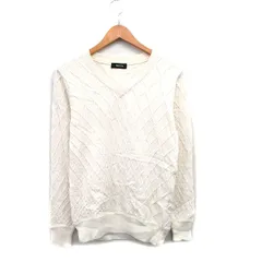 ズッカ zucca ニット セーター 長袖 Vネック コットン アイボリー 白 /KT41