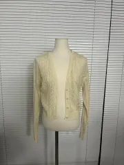 アイボリー ニット風 カーディガン