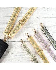 インド刺繍リボン スマホショルダー ショルダーストラップ ショルダーベルト ボタニカル ミモザ