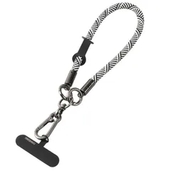 スマホストラップ ハンドストラップ カメラハンドストラップ ストラップホルダー chvving リストストラップ 落下防止 調整可能 リングストラップ (SW-白色条?)