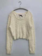 ems excite エムズエキサイト ニット/セーター F アイボリー ナイロン コットン 無地 ショート丈 長袖 クルーネック(丸首)