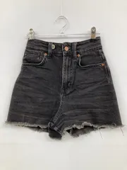 ZARA ザラ デニムパンツ EUR 32 ブラック ショート・ひざ上丈 無地 スタンダード ヴィンテージ