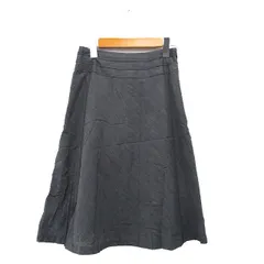 23区 オンワード樫山 フレア スカート 膝丈 コットン シンプル 32 グレー 灰 /KT16