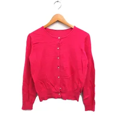 ビス ViS ニット カーディガン マルチボタン 無地 M ネオンピンク /FT35