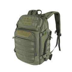 Brand New [FOCUHUNTER] 40L Tactical Backpack, Waterproof, Shockproof, MOLLE Compatible, USB Charging Port, Rucksack, Hiking, Survival Game, Outdoor Backpack (Green)