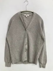 UNIQLO ユニクロ カーディガン/ボレロ L グレー コットン カシミヤ 無地 ミドル丈 長袖