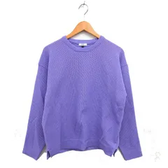 アー・ヴェ･ヴェ ミッシェルクラン a.v.v クルーネック ニット セーター リブ スリット オーバーサイズ 長袖 M 紫 パープル /NT19