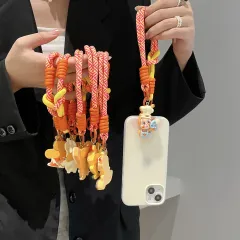 ストラップ カラフル 編み紐 星 チャーム 携帯ストラップ DIY リストバンド 短い紐 CCDカメラ キーホルダー アクセサリー