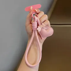 スマホストラップ 頑丈な編み込みレザー 太め 単色 パッド付き リストストラップ 女性用 ユニバーサル