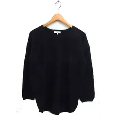 グローバルワーク GLOBAL WORK ボートネック ニット セーター リブ ウール混 ラメ混 バックロング 長袖 L 黒 ブラック /NT19