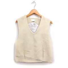 ケイビーエフ KBF アーバンリサーチ フェイクファー ベスト Vネック 無地 ONE オフホワイト 白 /FT26
