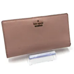 ケイトスペード・ニューヨーク kate spade NEW YORK 二つ折り財布 お札入れ 男女兼用 ピンク ゴールド金具 レザー