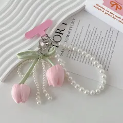 携帯ストラップ パール ハンドストラップ バッグチャーム キーホルダー 蝶ネクタイ ビーズブレスレット