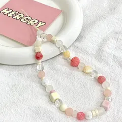 携帯ストラップ イチゴ チーズ ビーズ DIY チェーン カメラ ネックストラップ 紛失防止