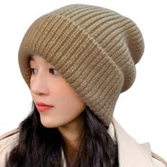 [Capprecier] ニット帽 メンズ レディース 秋 冬 帽子 防寒 防風 伸縮性 ビーニー 小顔効果 おしゃれ 無地 シンプル 通勤 通学 アウトドア 7色展開 暖かい カジュアル 男女兼用 (JP, アルファベット [カーキ] [Free Size]