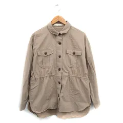 シューラルー SHOO・LA・RUE ステンカラー ジャケット コットン シンプル L ブラウン 茶 /KT4