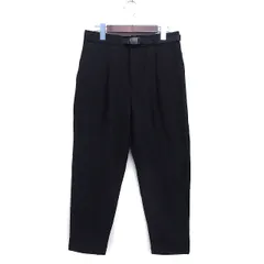 グローバルワーク GLOBAL WORK テーパード パンツ 裏起毛 ベルト タック シンプル ジップフライ M 黒 ブラック /NT29