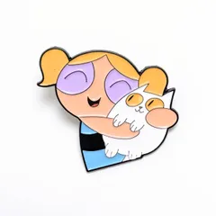 送料無料！ ★ピンズ PINS★ピンバッジ 【 The Powerpuff Girls ( パワーパフガールズ ) 】バブルスとネコ〚アメリカン雑貨 アメトイ〛
