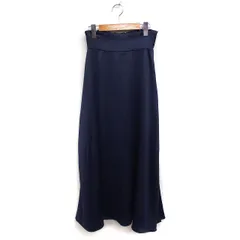 コロニー トゥーワンスリーナイン COLONY 2139 フレアスカート ロング マキシ丈 無地 サテン F ネイビー 紺 /FT34