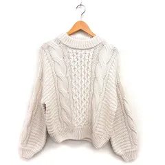 フィフス fifth ニット セーター アラン模様 ケーブル編み リブ ドロップショルダー 長袖 M アイボリー /NT13