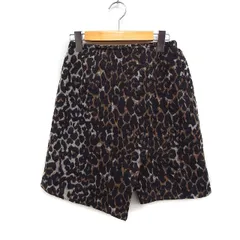 アズノウアズ ピンキー AS KNOW AS PINKY ヒョウ柄 台形スカート ミニ スリット 起毛 ※ ブラウン 茶 グレー 灰 /FT33