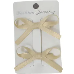 SakuraLovely8 リボン ヘアアクセ ヘアクリップ バレッタ 髪飾り 成人式 卒業式 2個 (イエロー) [イエロー]