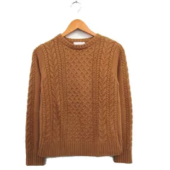 ローリーズファーム LOWRYS FARM ニット セーター 長袖 ケーブル編み M ブラウン 茶 /KT27