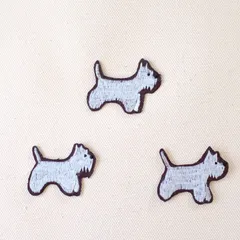 横振り刺繍のワッペン/テリア