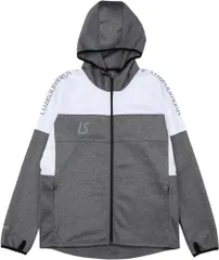新品 [ルースイソンブラ] ジャージトップ トレーニングトップ SINGLE FACE JERSEY HOODIE FULLZIP JACKET (JP アルファベット L Mグレー/ホワイト)