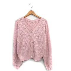 マジェスティックレゴン MAJESTIC LEGON ニット カーディガン 長袖 Vネック M ピンク /KT11