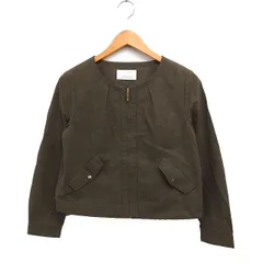 エニィスィス エニシス anySiS ノーカラー ジャンパー ブルゾン 無地 綿 3 カーキ /FT11