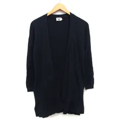 ハートマーケット HEART MARKET ニット カーディガン トッパー ロング リブ シンプル 切替袖 長袖 コットン 綿 F チャコール 灰 /HT3