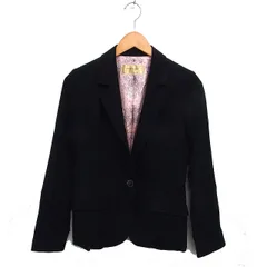 ロイヤルパーティー ROYAL PARTY テーラード ジャケット 総裏地 スリット プリント アウター 38 黒 ブラック /NT28