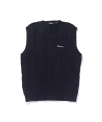 新品 [エクストララージ] ケーブルニットベスト CABLE KNIT VEST 101243015001 BLACK L