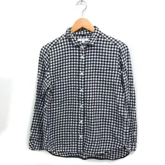ニコアンド Niko and.. ギンガムチェック シャツ ブラウス 長袖 スモールカラー コットン 綿 3 ブラック 黒 /FT48