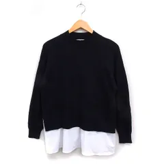 オペークドットクリップ OPAQUE.CLIP ドッキング ニット セーター 長袖 無地 ゆったり 38 M ブラック 黒 /FT12