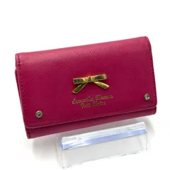 サマンサタバサ プチチョイス Samantha Thavasa Petit Choice シンプルリボンプレート キーケース コンパクト ゴールド金具 レディース ピンク レザー