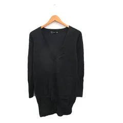 ザラ ZARA カーディガン Vネック 長袖 コットン シンプル M チャコールグレー /KT12