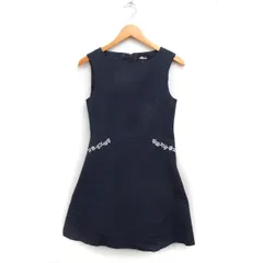 ジルバイジルスチュアート JILL by JILLSTUART フレア ワンピース ノースリーブ ひざ丈 ビジュー付き S ネイビー 紺 /FT8