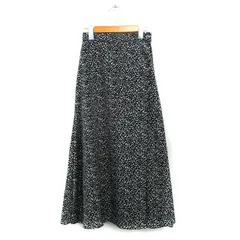 シップス SHIPS フレア スカート ロング ヒョウ柄 ブラック 黒 /KT5