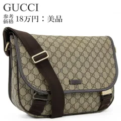 本物 送料無料 グッチ ショルダーバッグ クロスボディバッグ メッセンジャーバッグ メンズ レディース GGスプリーム ベージュ ダークブラウン 人気 肩掛け 斜め掛け A4対応 総柄 GGロゴ マーク 本革 綺麗 ハイブランド おしゃれ 鞄 バック I309