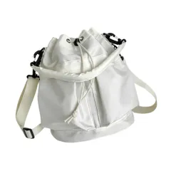 [Liebendo] 巾着バッグ ショルダーバッグ トートバッグ レディース メンズ バッグ 巾着型 ナイロン 斜めがけ ハンドバッグ シンプル 軽量 防水 バケツバッグ 人気 2way 肩掛け 大人 おしゃれ 旅行 ポシェット ミリタリー 丈夫 [ホワイト]