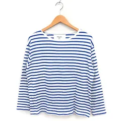 ハートマーケット HEART MARKET ボーダー Tシャツ 長袖 丸首 コットン 綿 F ホワイト 白 ブルー 青 /FT23