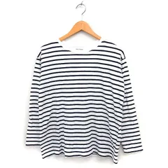 ハートマーケット HEART MARKET ボーダー Tシャツ  長袖 丸首 コットン 綿 F ホワイト 白 ブラック 黒 /FT32