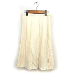 アンケート en quete タグ付き ウール プリーツ スカート ロング サイドジップ 無地 9 オフホワイト /NT30